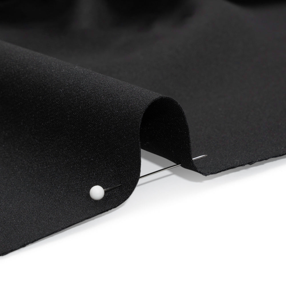 Stretch Recycled Polyester 4-Ply Crepe - Black - Premium Collection - Detail