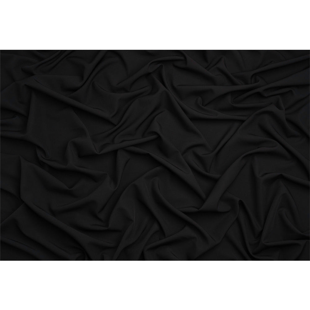 Stretch Recycled Polyester 4-Ply Crepe - Black - Premium Collection - Full
