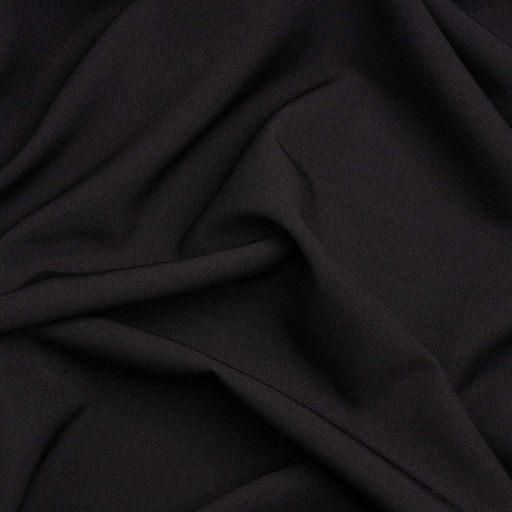 Stretch Recycled Polyester 4-Ply Crepe - Black - Premium Collection