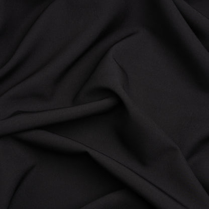 Stretch Recycled Polyester 4-Ply Crepe - Black - Premium Collection