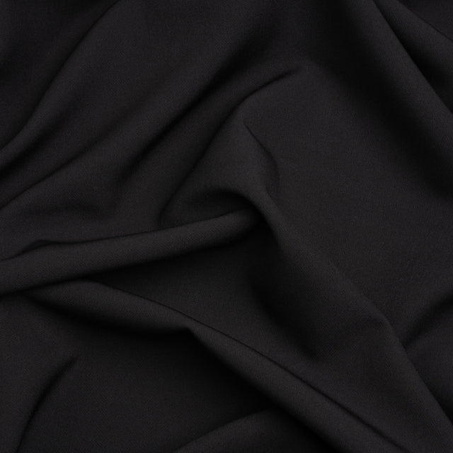 Stretch Recycled Polyester 4-Ply Crepe - Black - Premium Collection