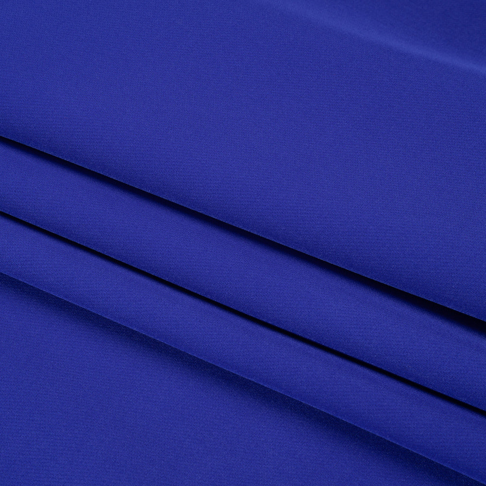 Stretch Recycled Polyester 4-Ply Crepe - Blue - Premium Collection - Folded