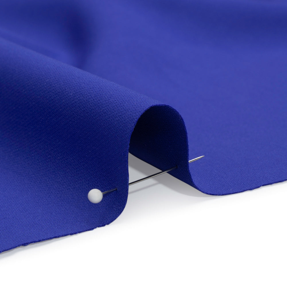 Stretch Recycled Polyester 4-Ply Crepe - Blue - Premium Collection - Detail
