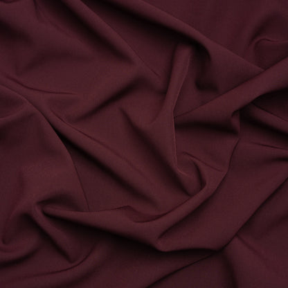 Stretch Recycled Polyester 4-Ply Crepe - Burgundy - Premium Collection