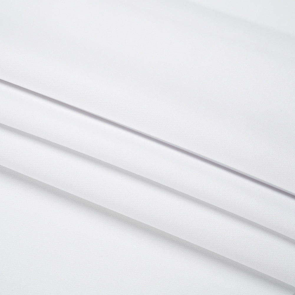 Stretch Recycled Polyester 4-Ply Crepe - White - Premium Collection - Folded