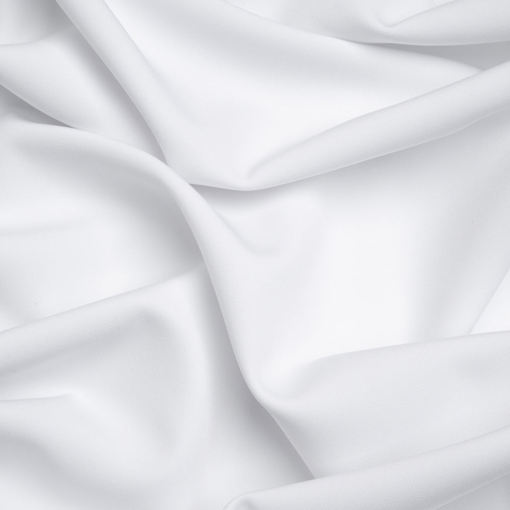 Stretch Recycled Polyester 4-Ply Crepe - White - Premium Collection