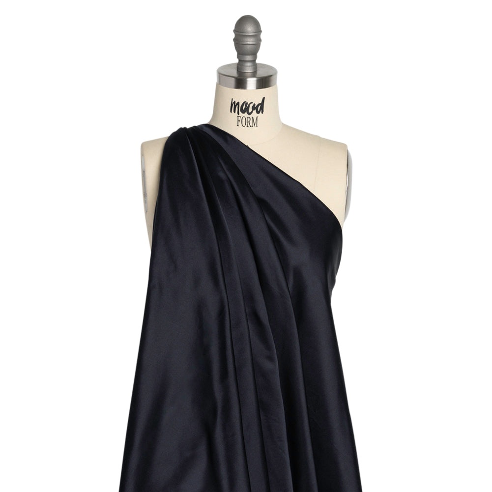 Silk Duchesse Satin - Midnight Navy - Premium Collection Detail