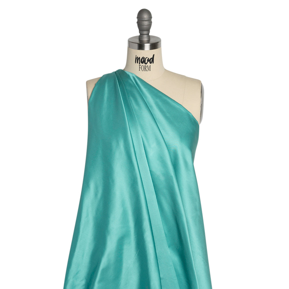 Silk Duchesse Satin - Colonial Blue - Premium Collection Detail