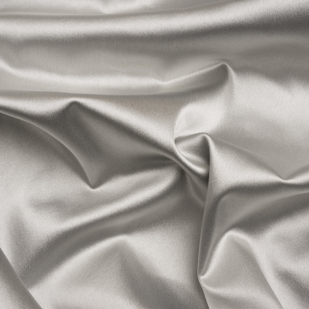 Stretch Satin Made in Italy - Silver with Black Backing - Premium Collection