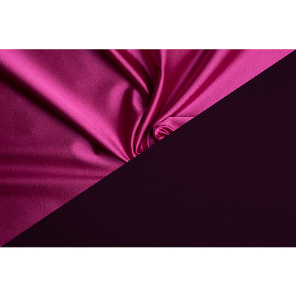 Stretch Satin Made in Italy - Raspberry with Black Backing - Premium Collection - Full