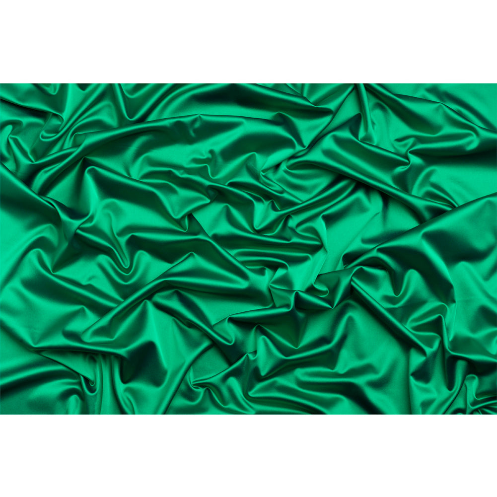 Stretch Satin Made in Italy - Kelly Green with Black Backing - Premium Collection - Full