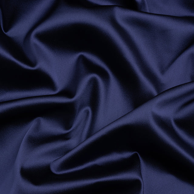 Stretch Satin Made in Italy - Navy with Black Backing - Premium Collection