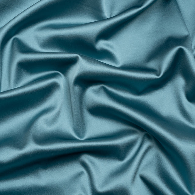 Stretch Satin Made in Italy - Country Blue with White Backing - Premium Collection