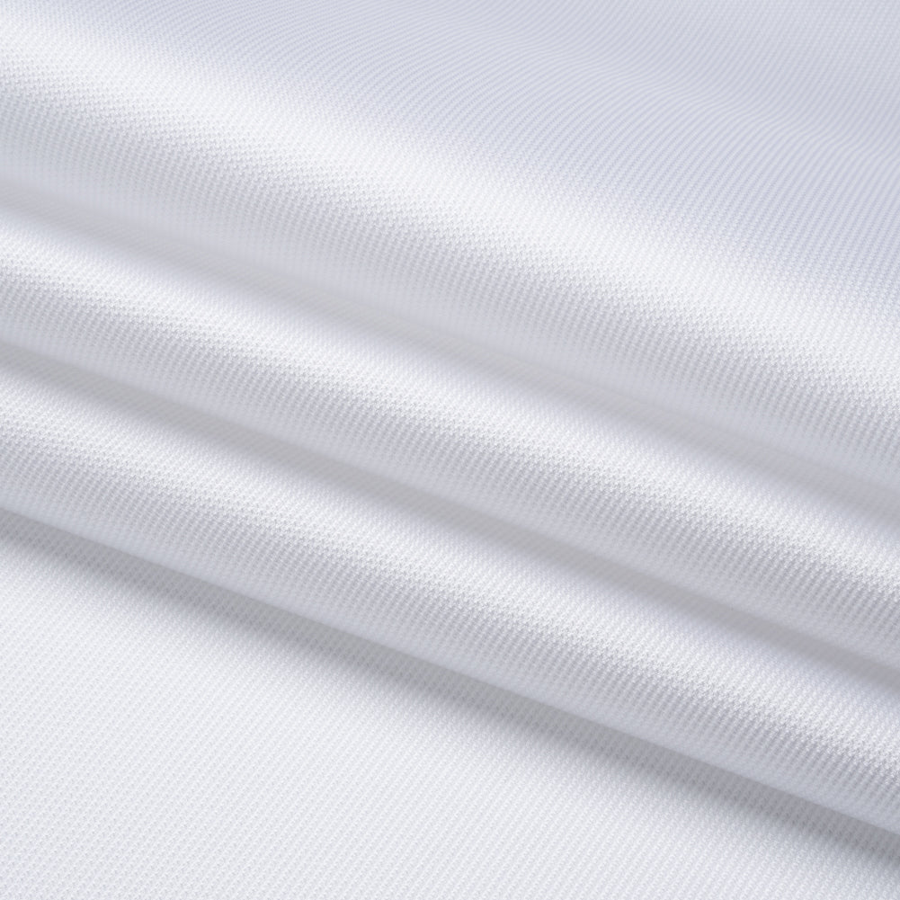 Polyester and Silk Mikado Pique Made in Italy - Snow White - Premium Collection - Folded