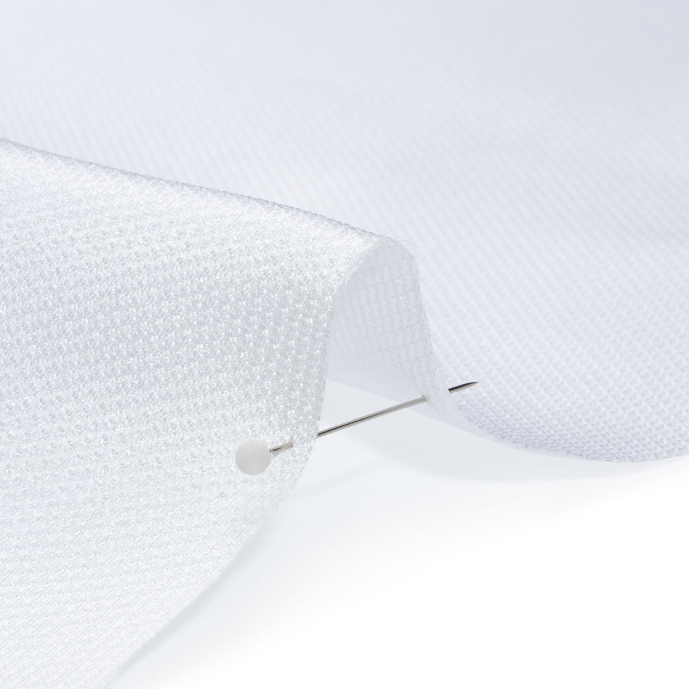 Polyester and Silk Mikado Pique Made in Italy - Snow White - Premium Collection - Detail
