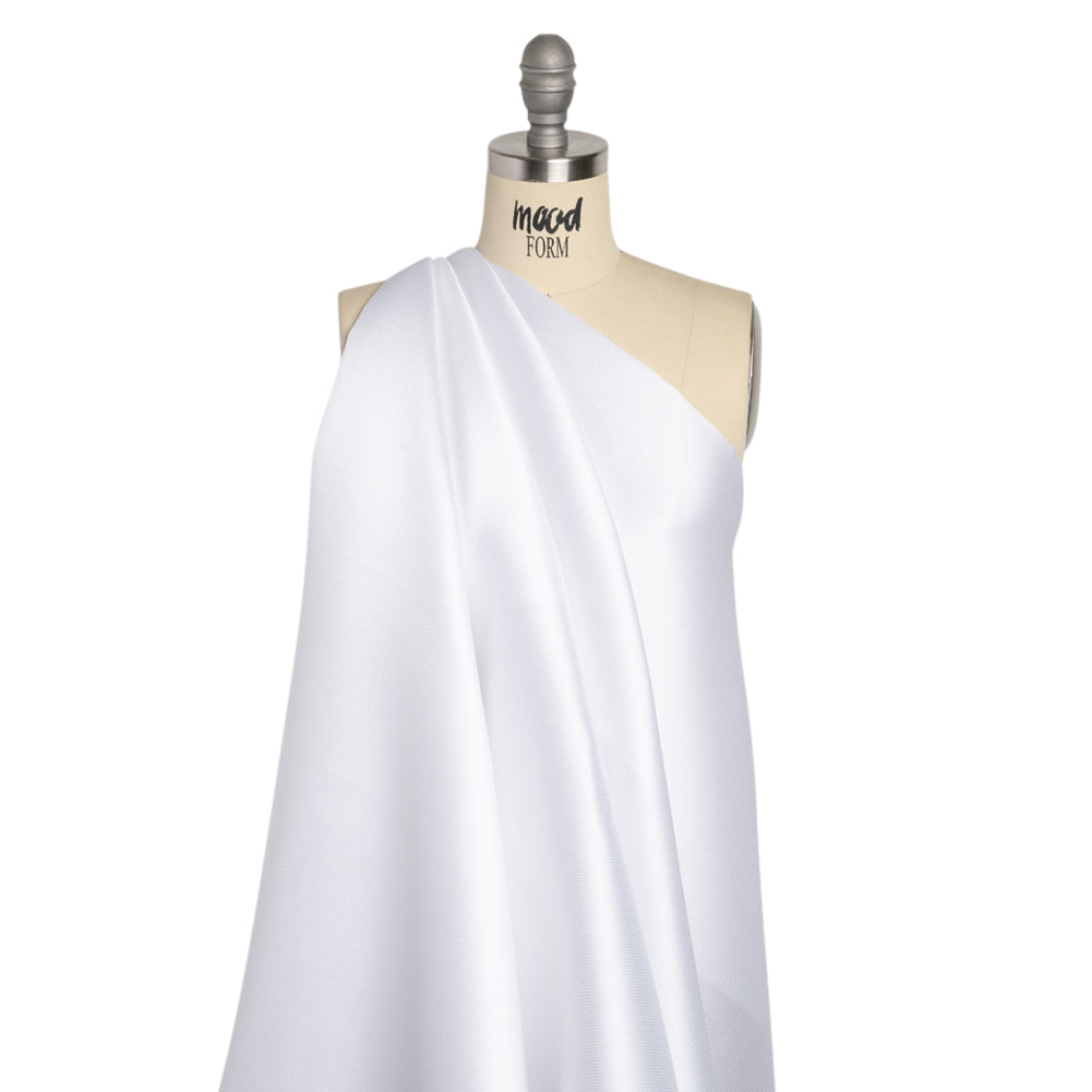 Polyester and Silk Mikado Pique Made in Italy - Snow White - Premium Collection - Drape