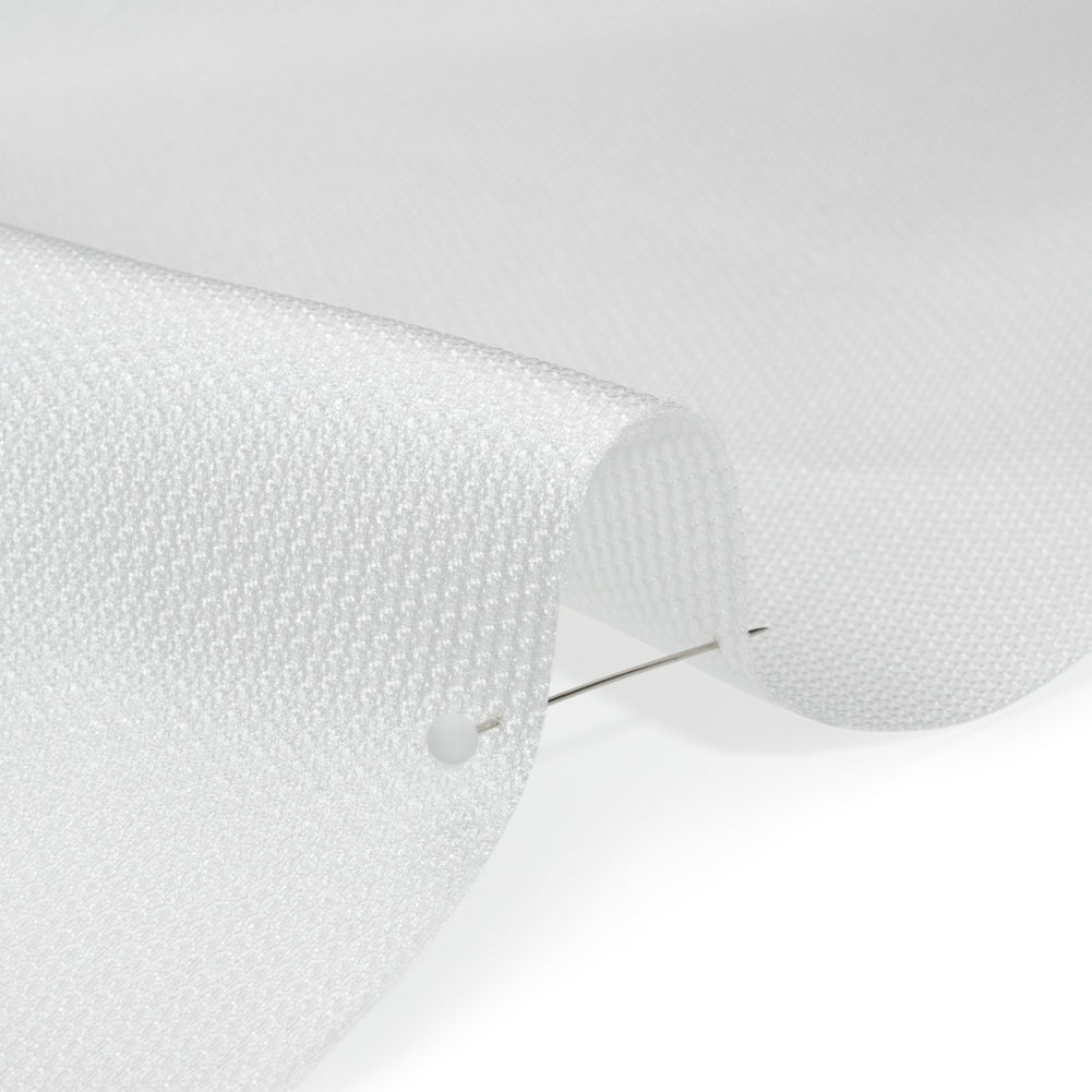 Polyester and Silk Mikado Pique Made in Italy - White Alyssum - Premium Collection - Detail