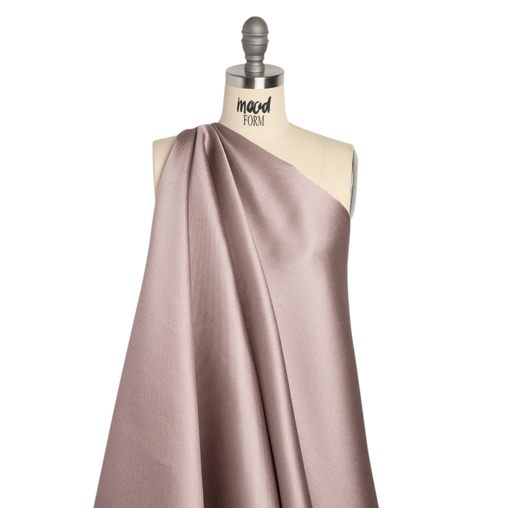 Polyester and Silk Mikado Pique Made in Italy - Deauville Mauve - Premium Collection Detail