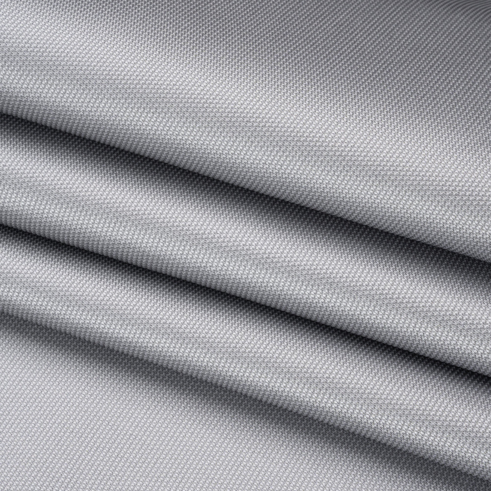 Polyester and Silk Mikado Pique Made in Italy - Gray Dawn - Premium Collection - Folded