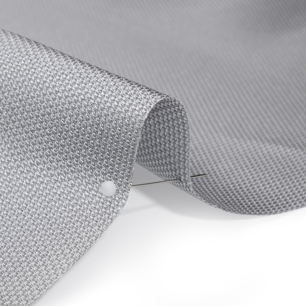 Polyester and Silk Mikado Pique Made in Italy - Gray Dawn - Premium Collection - Detail