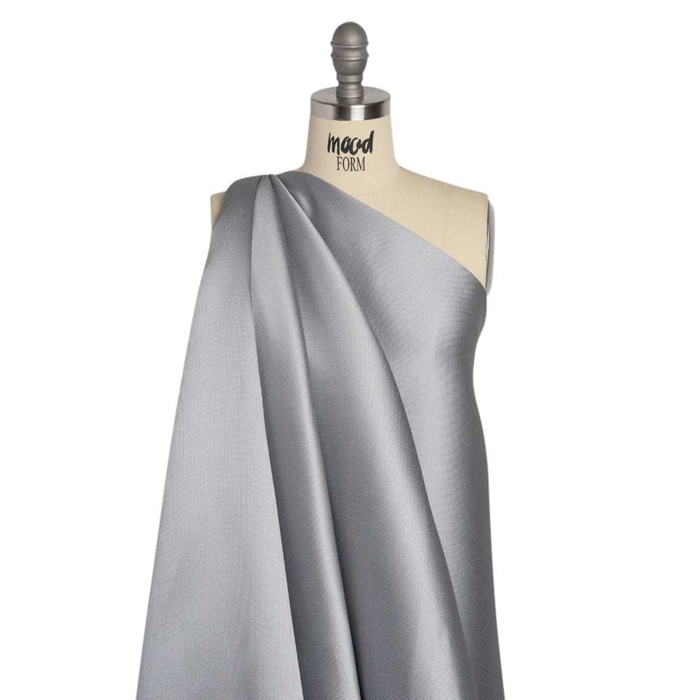 Polyester and Silk Mikado Pique Made in Italy - Gray Dawn - Premium Collection - Drape