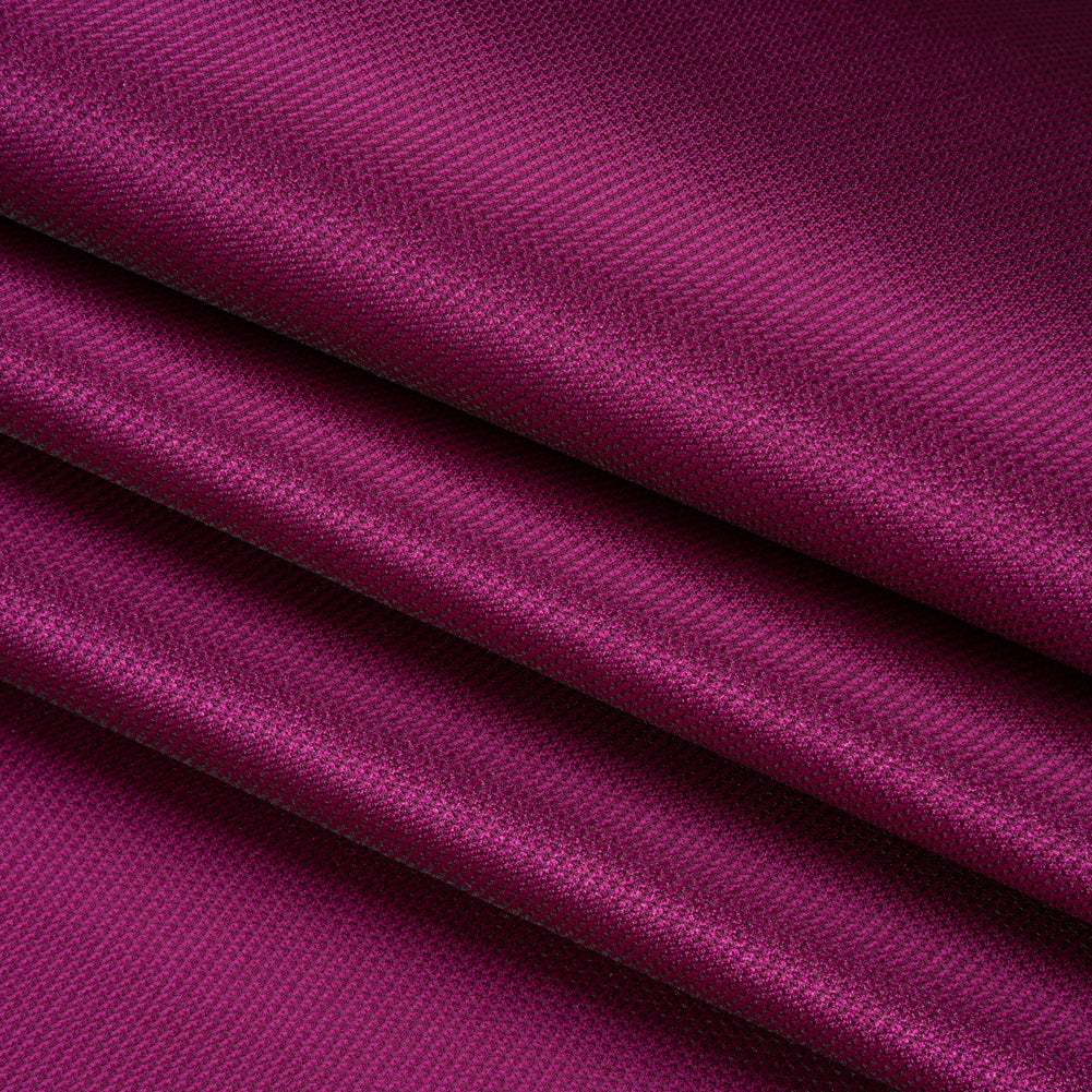 Polyester and Silk Mikado Pique Made in Italy - Purple Wine - Premium Collection - Folded