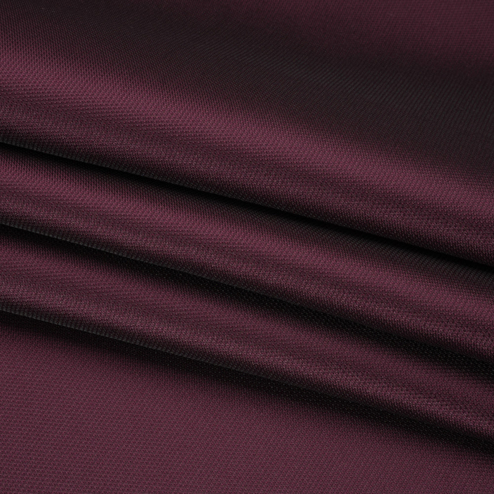 Polyester and Silk Mikado Pique Made in Italy - Potent Purple - Premium Collection - Folded