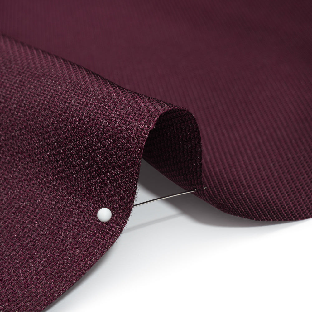 Polyester and Silk Mikado Pique Made in Italy - Potent Purple - Premium Collection - Detail