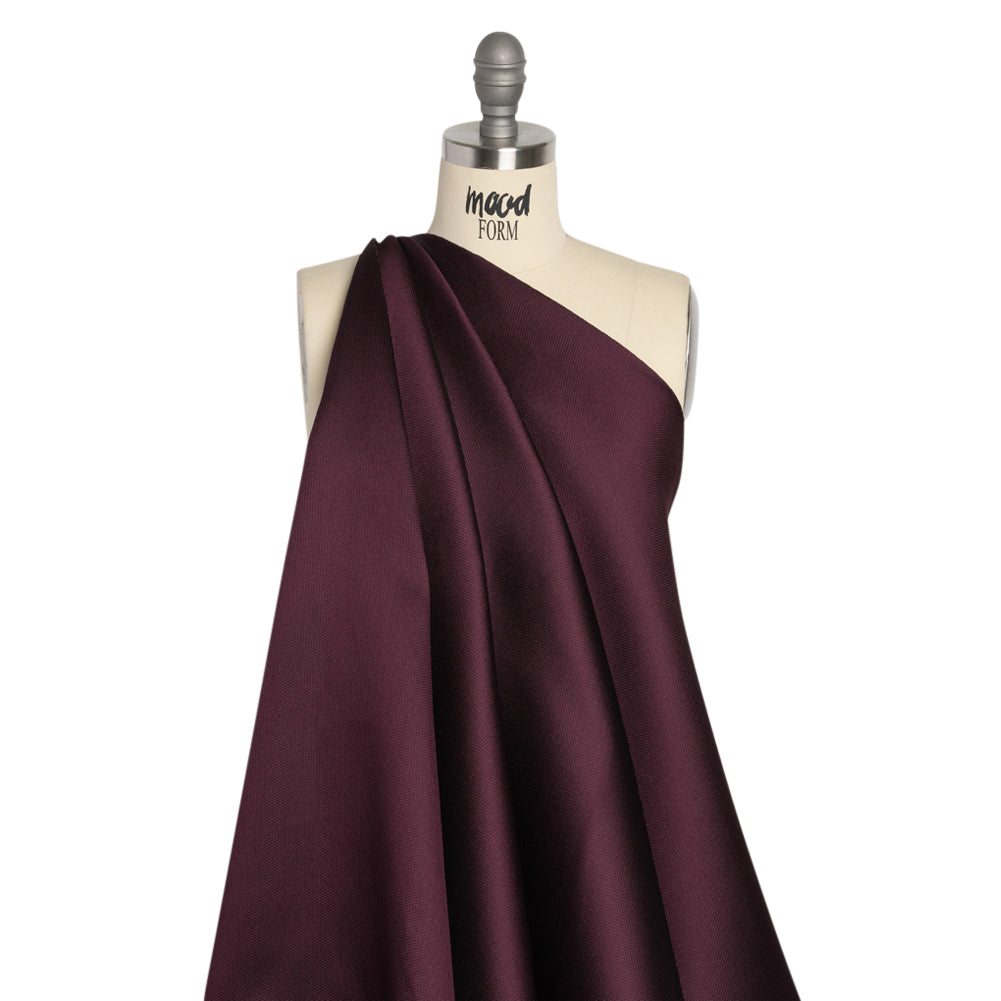 Polyester and Silk Mikado Pique Made in Italy - Potent Purple - Premium Collection - Drape