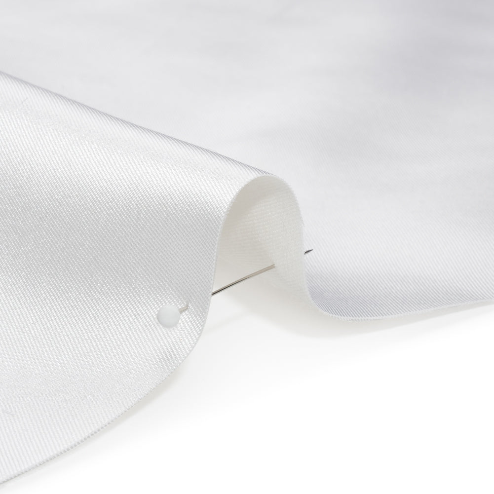 Silk Wool Twill - Bright White - Premium Collection Detail