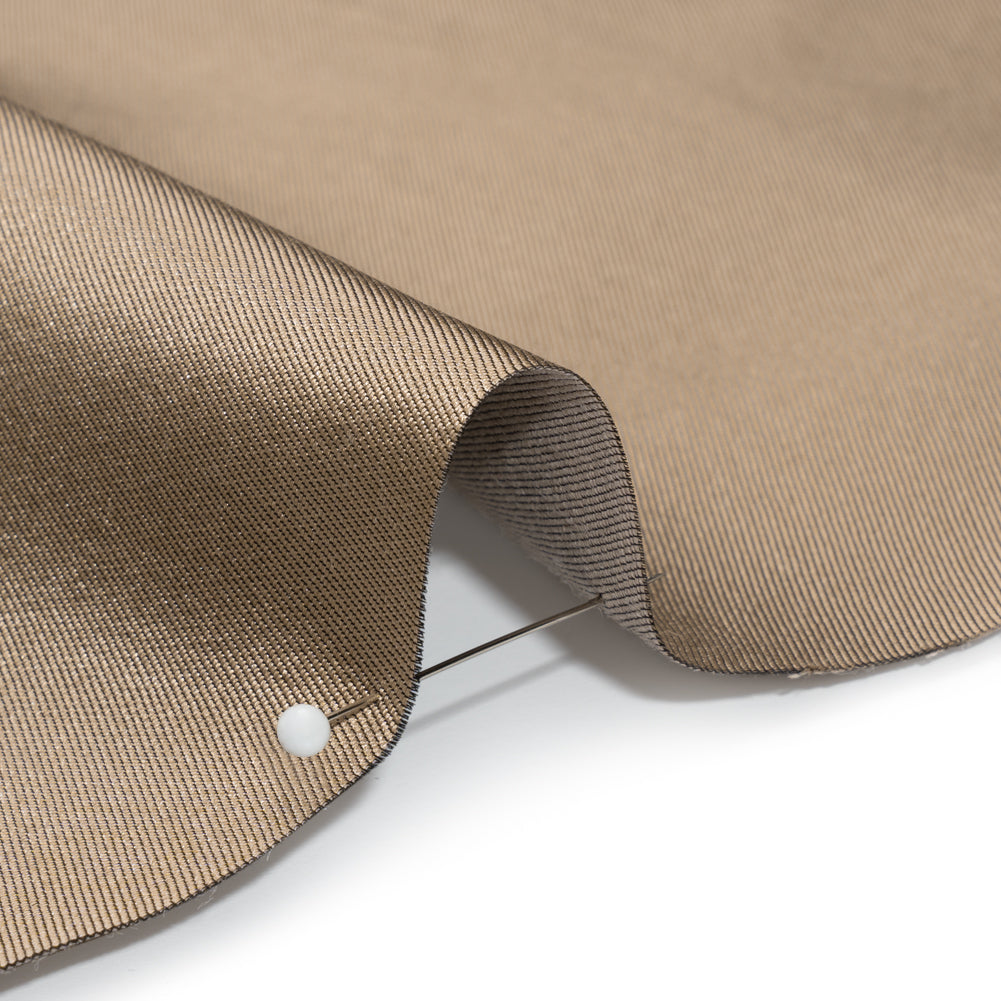 Silk Wool Twill - Taupe Cobblestone - Premium Collection Detail