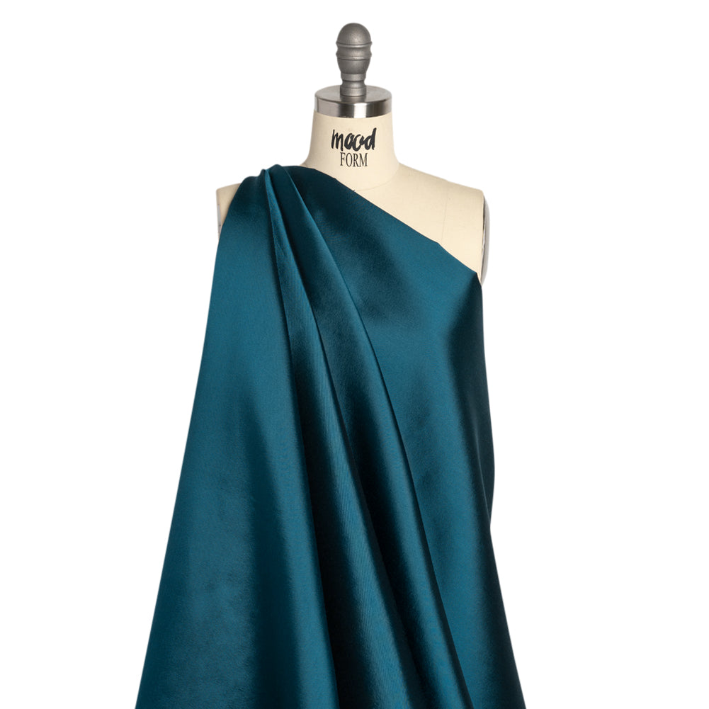 Silk Wool Twill - Mallard Blue - Premium Collection - Drape