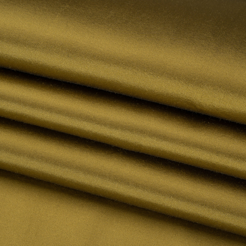 Silk Wool Twill - Golden Olive - Premium Collection Folded