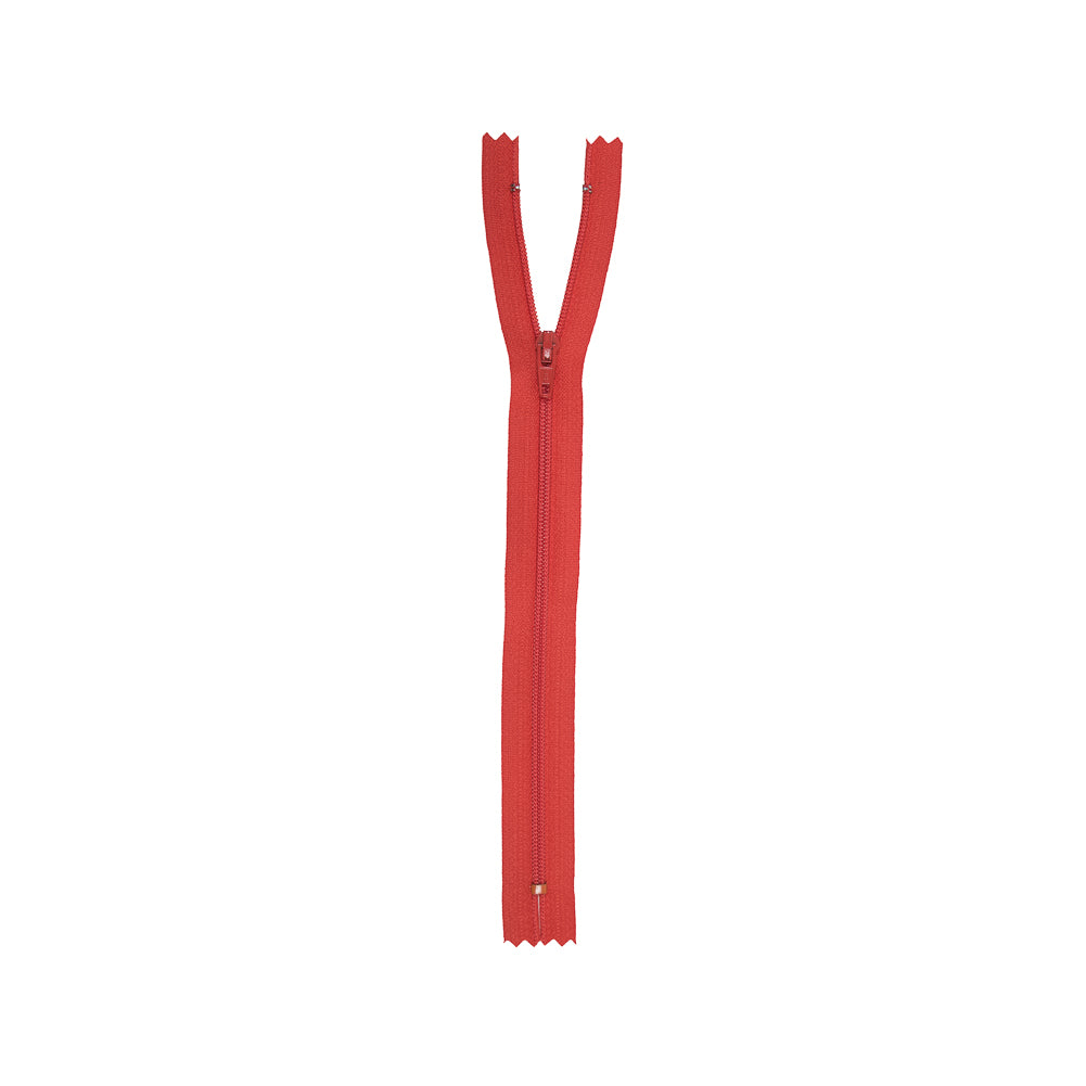 Regular Zipper 9" by YKK - 200 Medium Orange-Red Detail