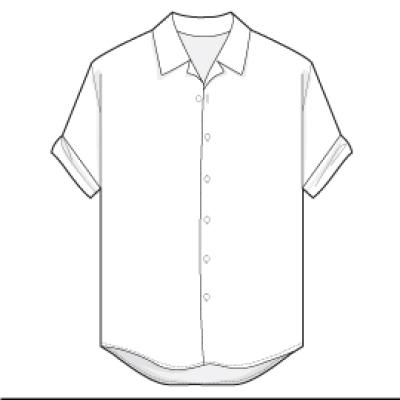 A white shirt with a collar and a short sleeve