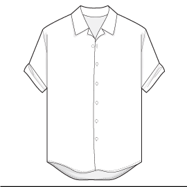 A white shirt with a collar and a short sleeve