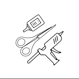 A drawing of a pair of scissors and a needle with a needle tip