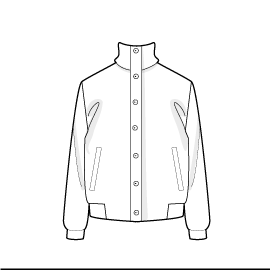 A white jacket with a collar and buttons on the front
