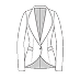 A white jacket with a black collar and a white shirt