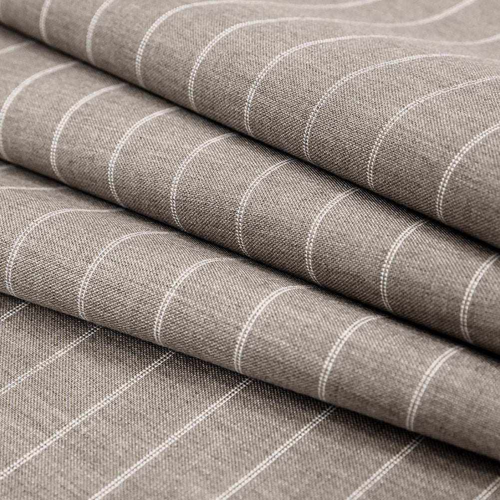 Ticking Striped Canvas by Sunbrella - Dove Folded