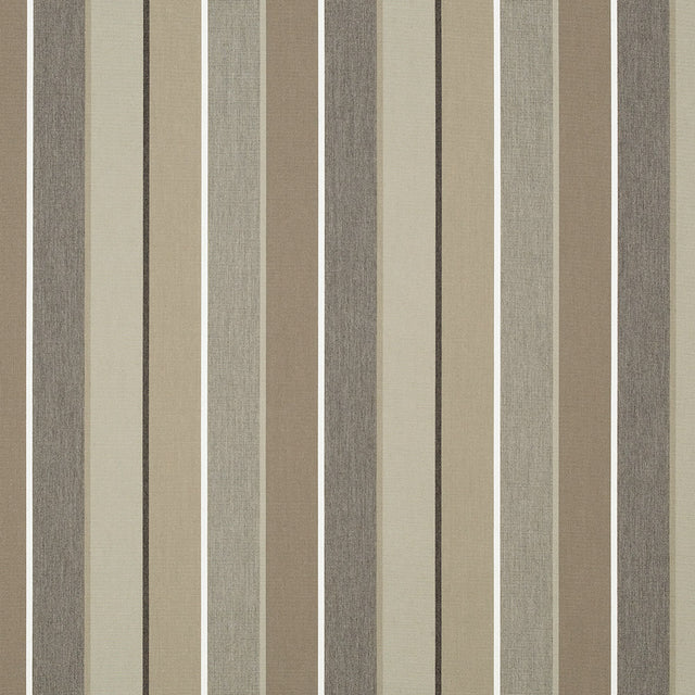 Milano Upholstery Woven by Sunbrella - Char Gray and Beige Stripes
