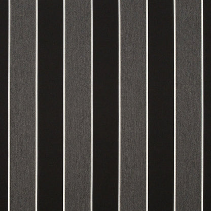 Peyton Upholstery Woven by Sunbrella - Granite Gray and Black Awning Stripes