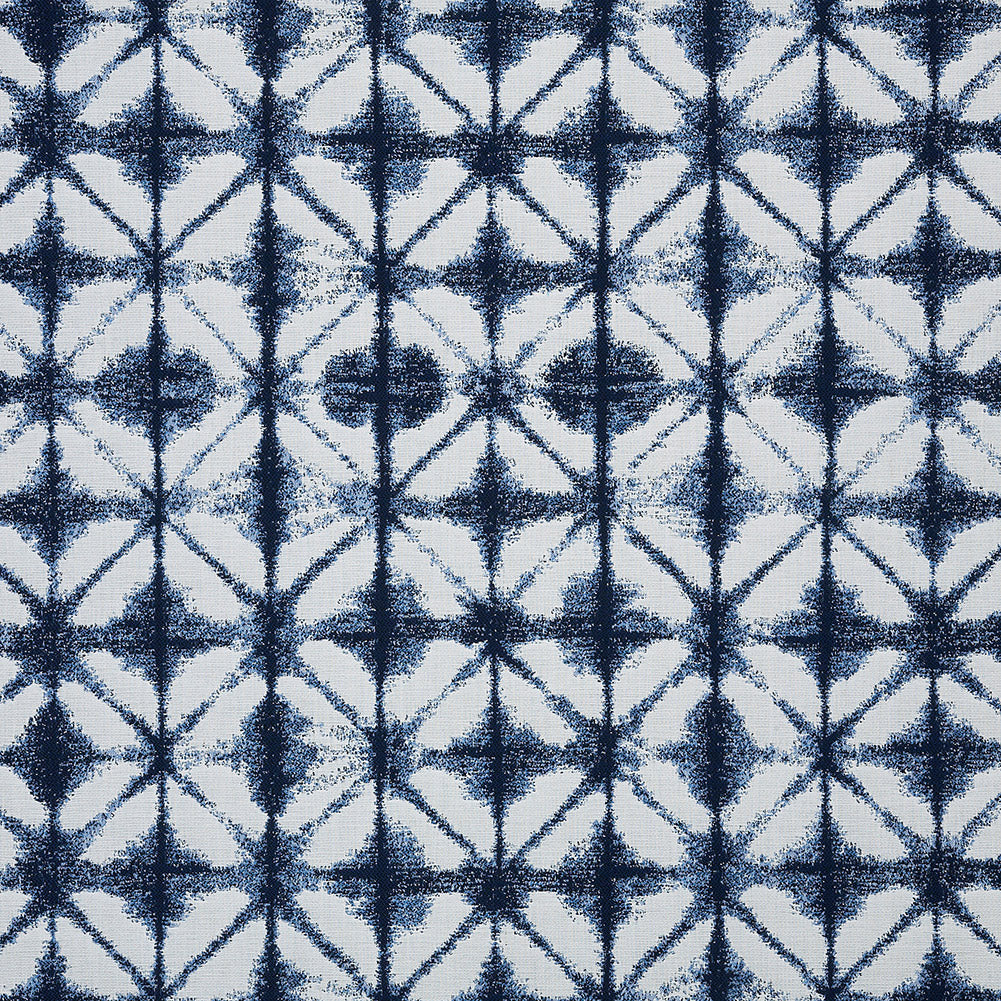 MIdori Upholstery Jacquard by Sunbrella - Indigo Shibori Diamonds