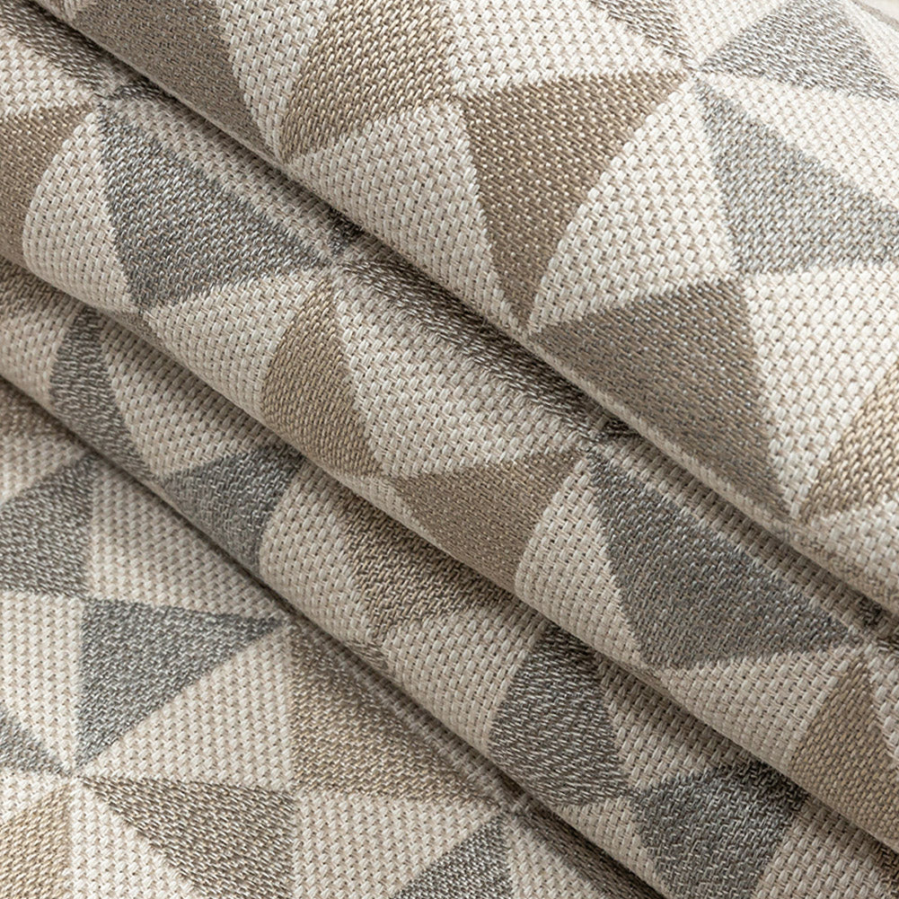 Array Upholstery Woven by Sunbrella - Dune Beige and Gray Geometric Folded