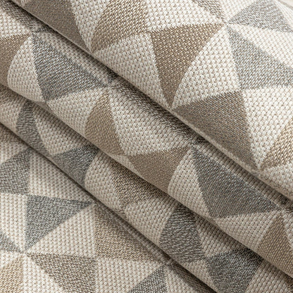 Array Upholstery Woven by Sunbrella - Dune Beige and Gray Geometric Folded