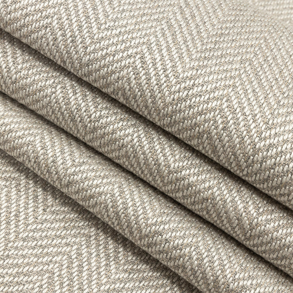 Fusion Posh Herringbone Woven by Sunbrella - Pebble Folded