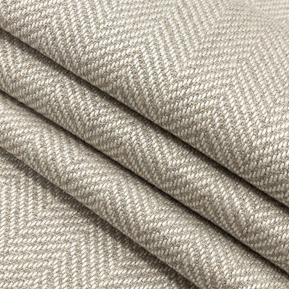 Fusion Posh Herringbone Woven by Sunbrella - Pebble Folded