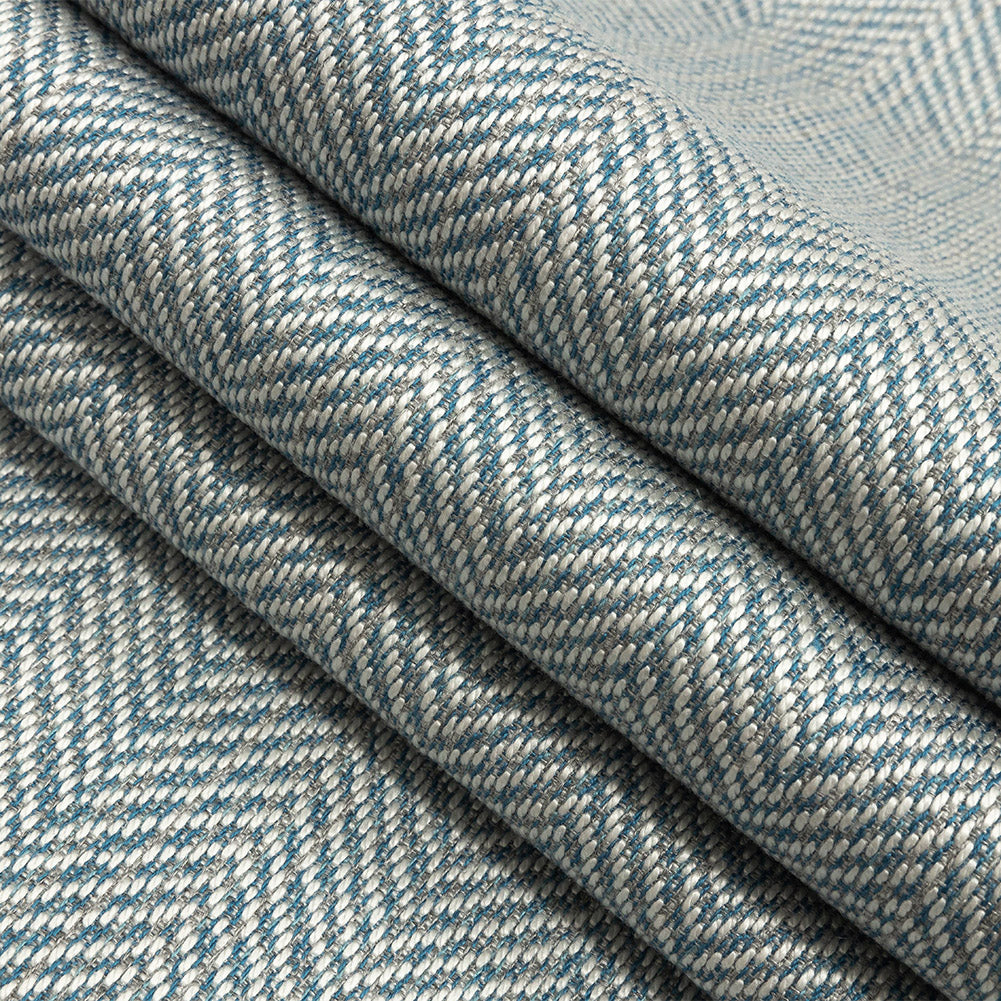 Fusion Posh Herringbone Woven by Sunbrella - Sky Folded