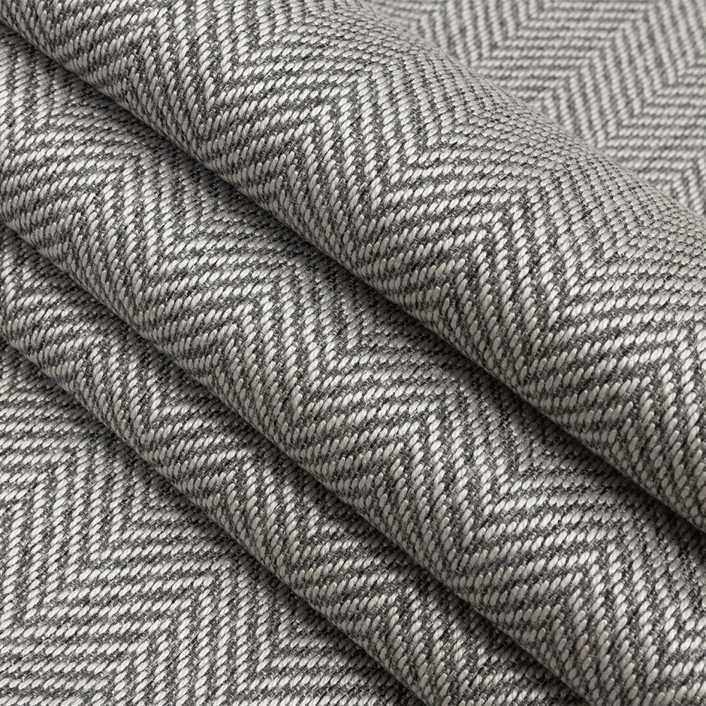 Fusion Posh Herringbone Woven by Sunbrella - Granite Folded