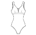 a line drawing of a one-piece women's swimsuit